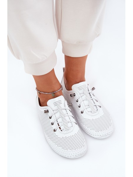 Ladies Leather Shoes Made Of Natural Leather Artiker 54C0831 White