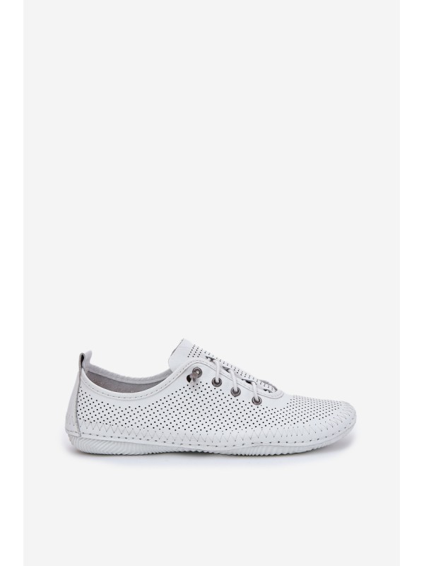 Ladies Leather Shoes Made Of Natural Leather Artiker 54C0831 White