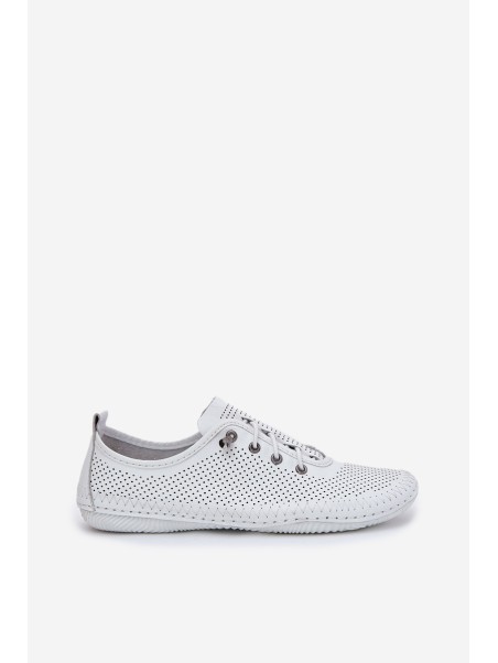 Ladies Leather Shoes Made Of Natural Leather Artiker 54C0831 White