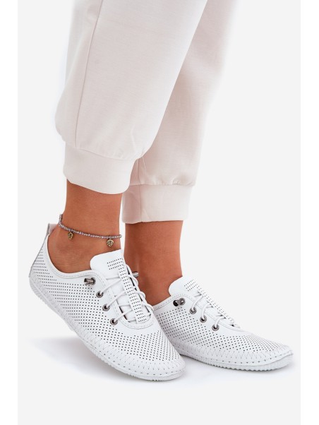 Ladies Leather Shoes Made Of Natural Leather Artiker 54C0831 White