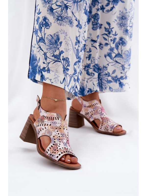 Cutout Women's Sandals On Heel Multicolor Tosine