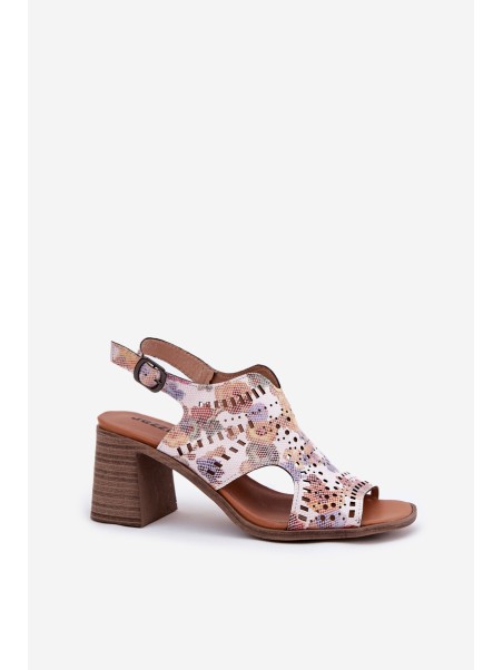 Cutout Women's Sandals On Heel Multicolor Tosine