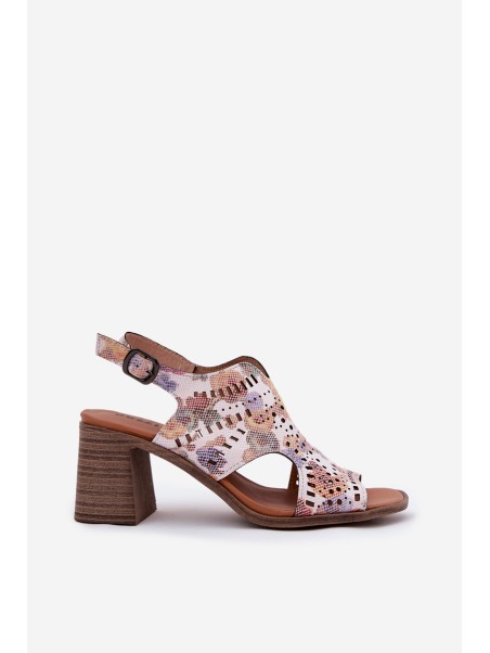 Cutout Women's Sandals On Heel Multicolor Tosine