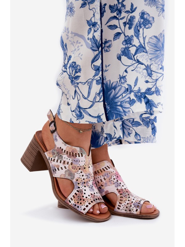 Cutout Women's Sandals On Heel Multicolor Tosine
