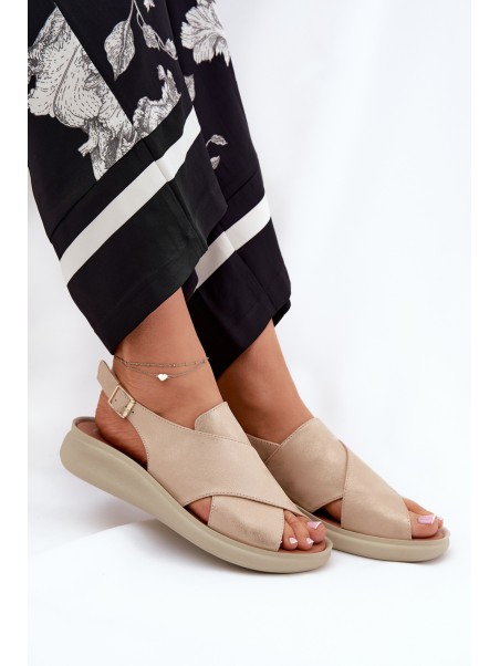 Women's Sandals Made Of Eco Leather Gold Tosmelia