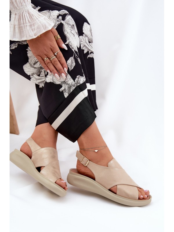 Women's Sandals Made Of Eco Leather Gold Tosmelia