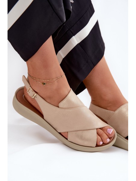 Women's Sandals Made Of Eco Leather Gold Tosmelia