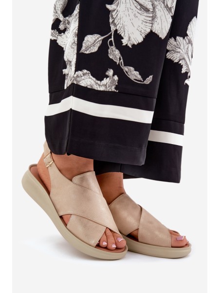 Women's Sandals Made Of Eco Leather Gold Tosmelia