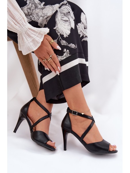 Fashionable High Heel Sandals Black Loressa
