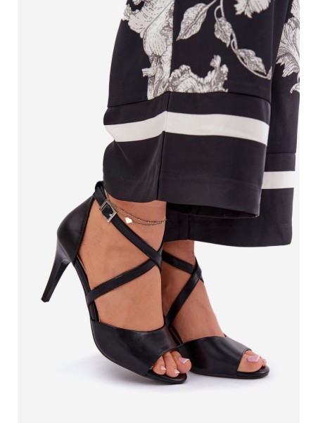 Fashionable High Heel Sandals Black Loressa