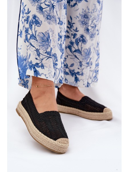 Moteriškos platforminės espadrilės Vinceza 17392 juodos