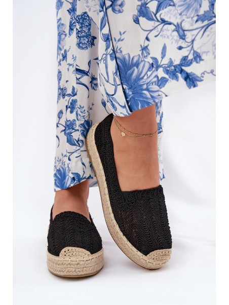 Moteriškos platforminės espadrilės Vinceza 17392 juodos