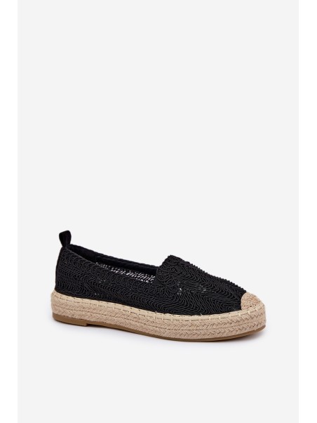 Moteriškos platforminės espadrilės Vinceza 17392 juodos