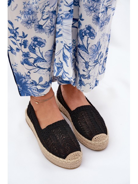 Moteriškos platforminės espadrilės Vinceza 17392 juodos