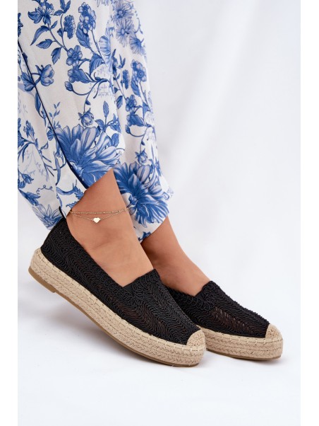Moteriškos platforminės espadrilės Vinceza 17392 juodos