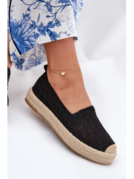 Moteriškos platforminės espadrilės Vinceza 17392 juodos