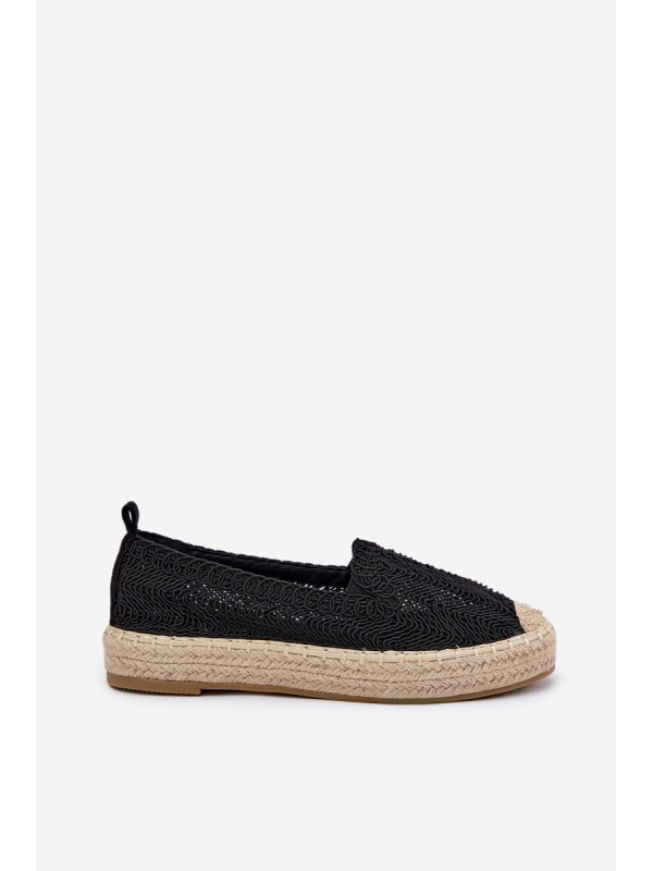 Moteriškos platforminės espadrilės Vinceza 17392 juodos