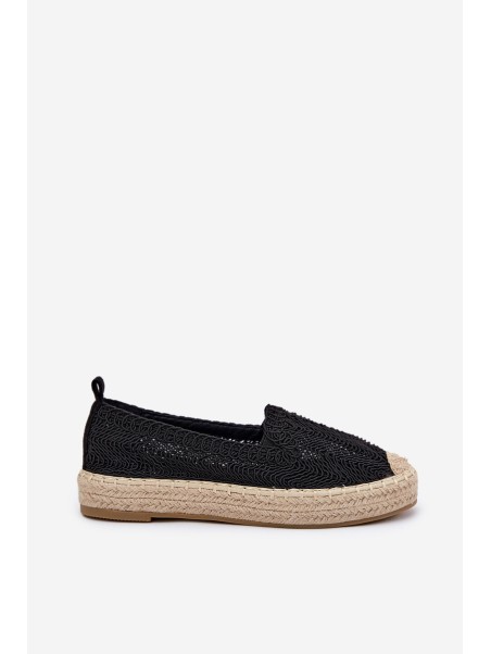 Ladies Platform Espadrilles Vinceza 17392 Black