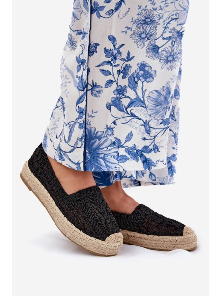 Moteriškos platforminės espadrilės Vinceza 17392 juodos