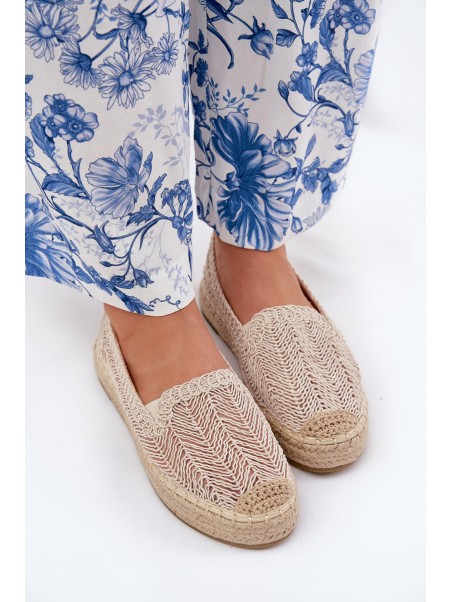 Moteriškos platforminės espadrilės smėlio spalvos Vinceza 17392