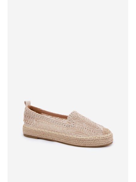 Moteriškos platforminės espadrilės smėlio spalvos Vinceza 17392