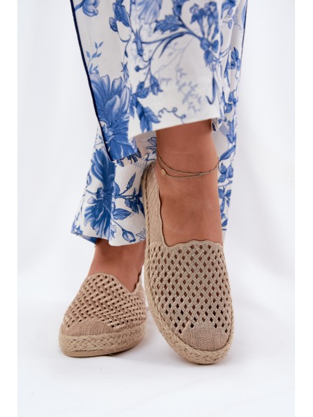 Moteriškos espadrilės su pynimu smėlio spalvos Vinceza 13625