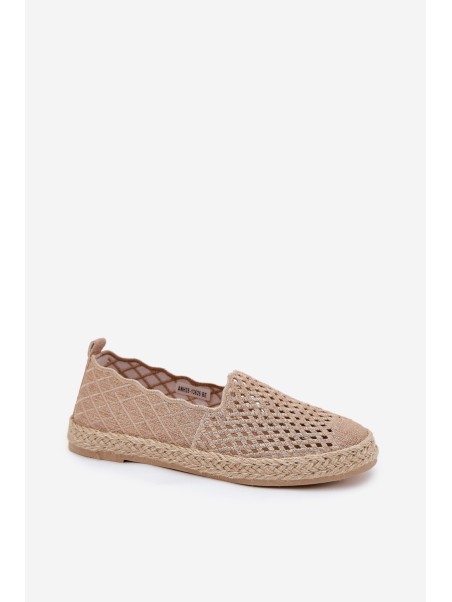 Moteriškos espadrilės su pynimu smėlio spalvos Vinceza 13625
