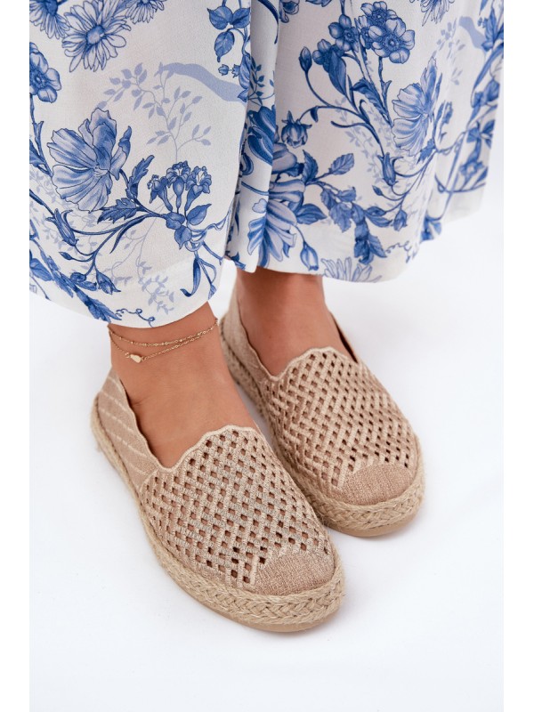 Women's Espadrilles With Weave Beige Vinceza 13625
