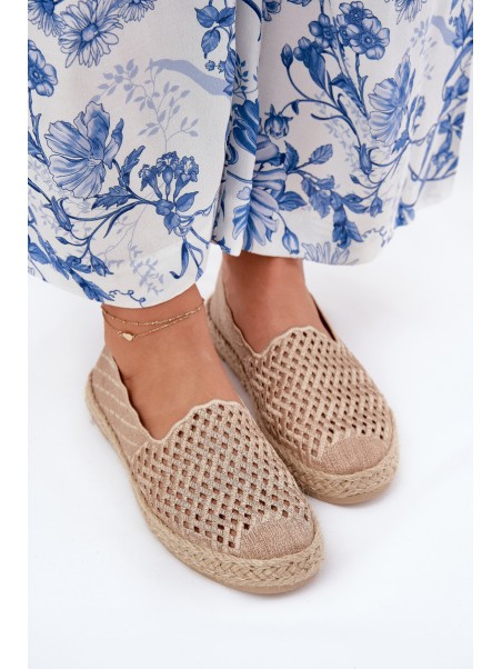 Women's Espadrilles With Weave Beige Vinceza 13625