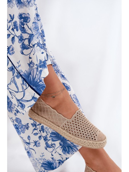 Moteriškos espadrilės su pynimu smėlio spalvos Vinceza 13625