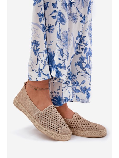 Women's Espadrilles With Weave Beige Vinceza 13625