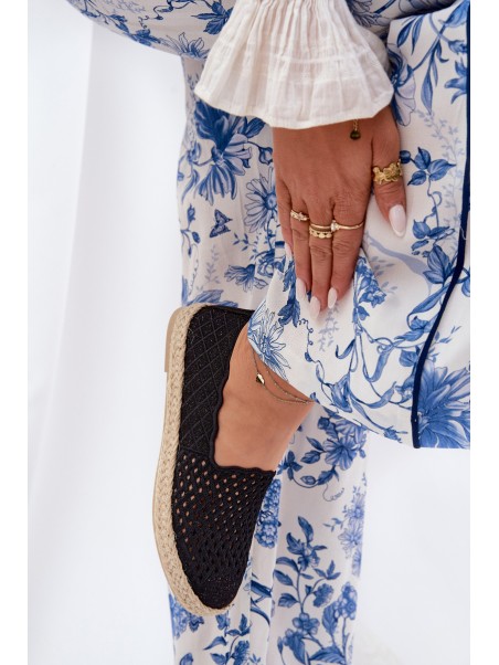 Women Espadrilles With Braiding Vinceza 13625 Black