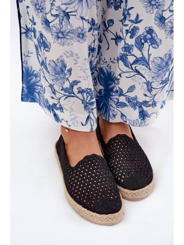 Women Espadrilles With Braiding Vinceza 13625 Black
