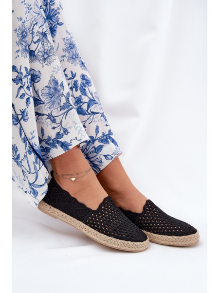 Women Espadrilles With Braiding Vinceza 13625 Black
