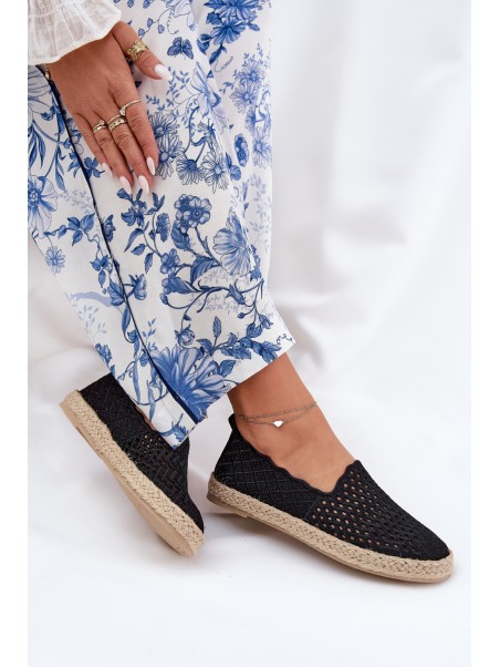 Women Espadrilles With Braiding Vinceza 13625 Black