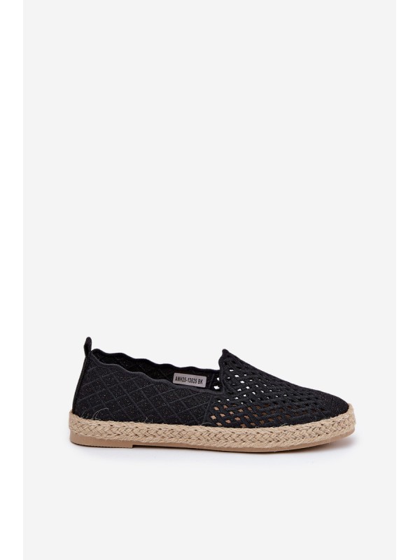 Women Espadrilles With Braiding Vinceza 13625 Black