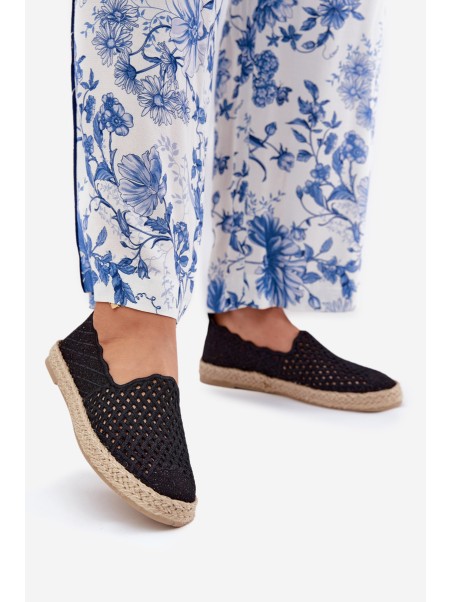 Women Espadrilles With Braiding Vinceza 13625 Black