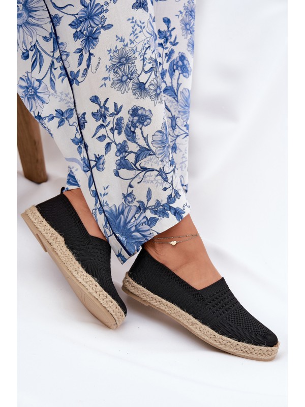 Women's Espadrilles With Braiding Vinceza 13624 Black