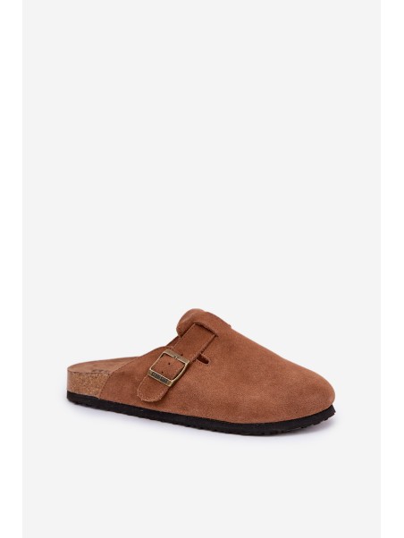 Suede Clogs Women's With Buckle Big Star RR274A387 Brown