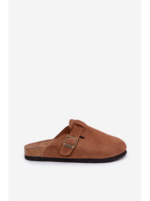 Suede Clogs Women's With Buckle Big Star RR274A387 Brown