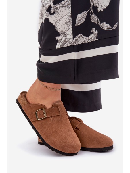 Suede Clogs Women's With Buckle Big Star RR274A387 Brown