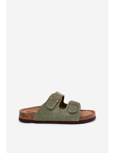 Ladies Suede Sandals With Buckles Big Star RR274A393 Green