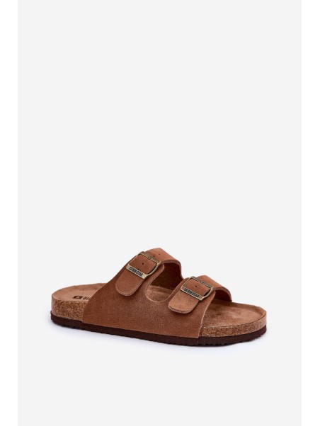 Suede Women's Slippers With Buckles Big Star RR274A394 Brown
