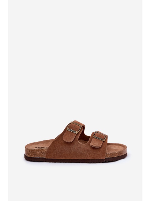 Suede Women's Slippers With Buckles Big Star RR274A394 Brown