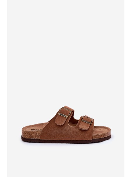 Suede Women's Slippers With Buckles Big Star RR274A394 Brown
