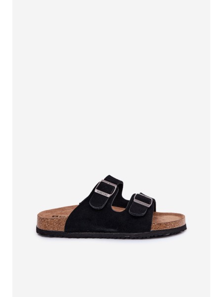 Suede Ladies Sandals With Buckles Big Star RR274A390 Black