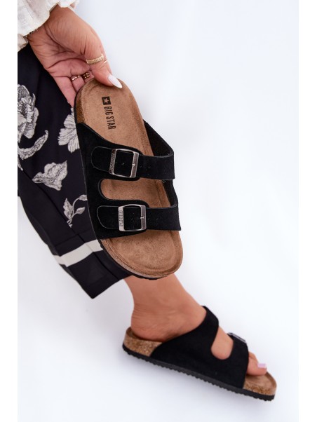 Suede Ladies Sandals With Buckles Big Star RR274A390 Black
