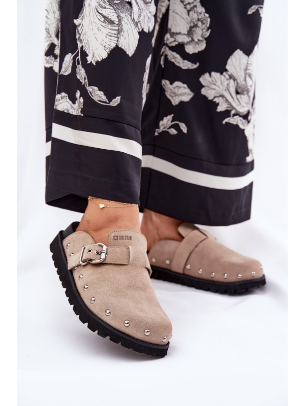 Suede Slippers Women's On Platform Big Star RR274A376 Beige