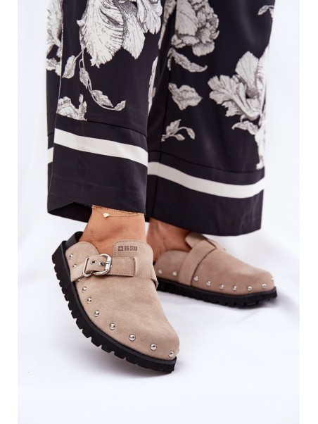 Suede Slippers Women's On Platform Big Star RR274A376 Beige
