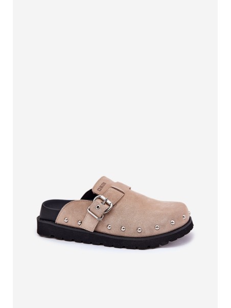 Suede Slippers Women's On Platform Big Star RR274A376 Beige
